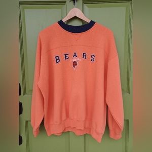 NFL Chicago Bears Logo Sweatshirt, color orange with navy trim, Lg-XL